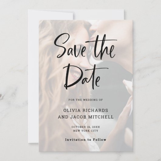 Save The Date Moderne et élégant | Mariage photo personnalisé (Devant)