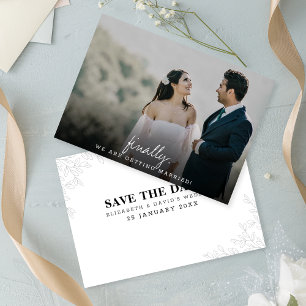Save The Date Moderne et simple Finalement calligraphie plat