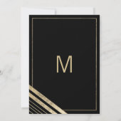 Save The Date Moderne faux or géométrique noir (Dos)