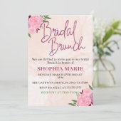Save The Date Moderne Floral De Mariée Brunch Rose Pâle Aquarell (Debout devant)