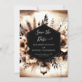 Save The Date Moderne Floral Rustique Mariage (Devant)