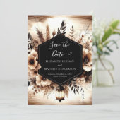 Save The Date Moderne Floral Rustique Mariage (Debout devant)