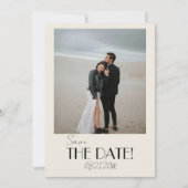 Save The Date Moderne Français Whimsical Retro Photo Mariage uni (Devant)