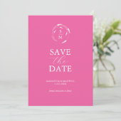 Save The Date Moderne Fuchsia Rose Minimal Enregistrer La Date (Debout devant)