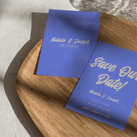 Moderne Funky Bleu Couleur Audacieuse Mariage Uniq