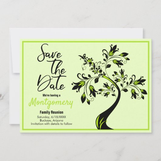 Save the date | Moderne gezinshereniging van bomen Aankondiging (Voorkant)