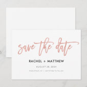 Save The Date Moderne Glam Chic Fairytale Rose Gold Enregistrer (Devant / Derrière)