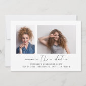 Save The Date Moderne Grad 2 Photos Script Graduation (Devant)