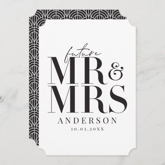 Save The Date Moderne, graphique, typographie enregistrer la car (Devant / Derrière)