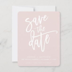 SAVE THE DATE moderne kalligrafie script blush roz