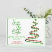 Save the date | Moderne kerstboom Aankondiging (Staand voorkant)