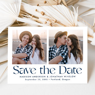 Save The Date Moderne lettrage vintage marine 2 Photo