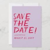 Save The Date Moderne manuscrit brillant Funky Bold Retro Mariag (Devant)