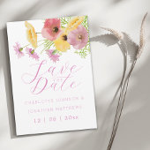Save The Date Moderne Mariage Bohème Chic Fleur Rose