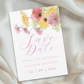 Save The Date Moderne Mariage Bohème Chic Fleur Rose