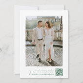 Save The Date Moderne Mariage Photo 2 Bordure Double Vert (Dos)