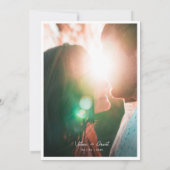 Save The Date Moderne Mariage Photo Script Minimal Noir Blanc (Dos)