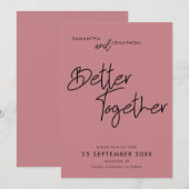 Save The Date Moderne Meilleur Ensemble Dusty Rose (Devant / Derrière)
