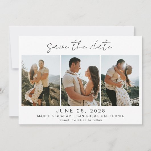 Save The Date Moderne minimal 4 Photo Enregistrer la date (Devant)