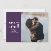 Save The Date Moderne minimal aubergine pourpre Enregistrer la d (Devant)