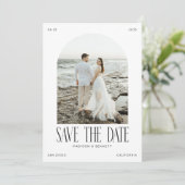 Save The Date Moderne Minimal Boho Arche Photo Double Face (Debout devant)