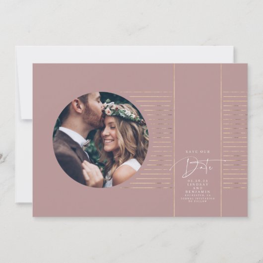 Save The Date Moderne Minimal Delicate Enregistrer La Photo Date (Devant)