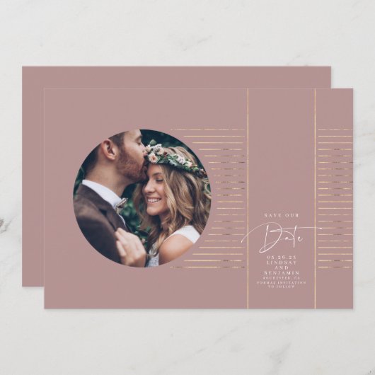 Save The Date Moderne Minimal Delicate Enregistrer La Photo Date (Devant / Derrière)