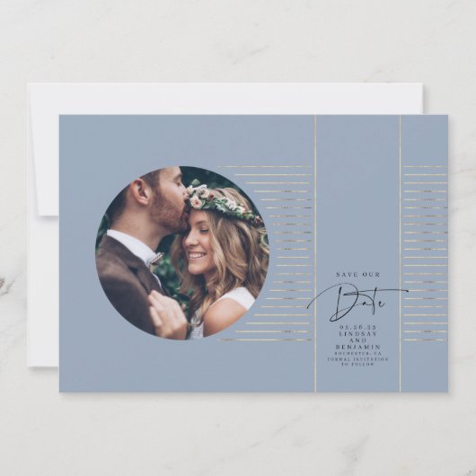 Save The Date Moderne Minimal Delicate Enregistrer La Photo Date (Devant)