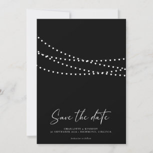 Save The Date Moderne minimal String Lights Photo Enregistrer la