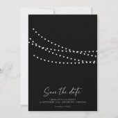 Save The Date Moderne minimal String Lights Photo Enregistrer la (Devant)