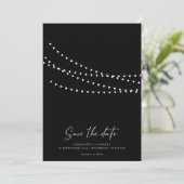 Save The Date Moderne minimal String Lights Photo Enregistrer la (Debout devant)