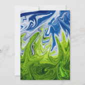 Save The Date Moderne minimal Vert Bleu Nature Mariage Abstrait (Dos)