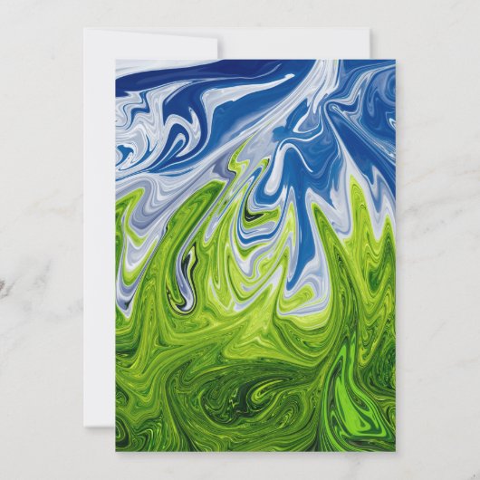 Save The Date Moderne minimal Vert Bleu Nature Mariage Abstrait (Dos)