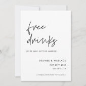 Save The Date Moderne Minimaliste Boissons gratuites (Devant)