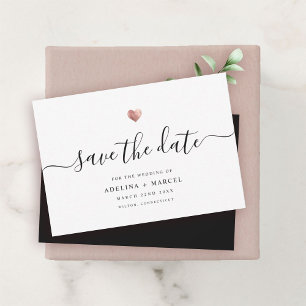 Save The Date Moderne minimaliste calligraphie Rose Or