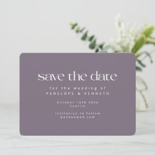 Save The Date Moderne minimaliste Dusty Purple Chic Simple Maria