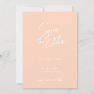 Save The Date Moderne Minimaliste Écriture Péché Photo Mariage S