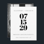 Save The Date Moderne minimaliste noir et blanc photo complète<br><div class="desc">Photographie complète minimaliste moderne noir et blanc Enregistrer la date</div>