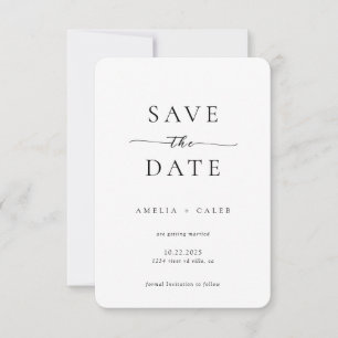 Save The Date Moderne Minimaliste Photo Mariage Arrondi