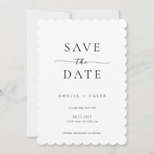 Save The Date Moderne Minimaliste Photo Mariage Arrondi