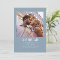 Moderne Minimaliste Photo Mariage Bleu Poussiéreux