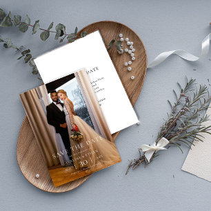 Save The Date Moderne Minimaliste Photo Mariage Date à Sauvegard