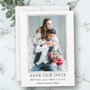 Save The Date Moderne Minimaliste Photo Simple Enregistrer Notre