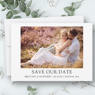 Save The Date Moderne Minimaliste Photo Simple Enregistrer Notre