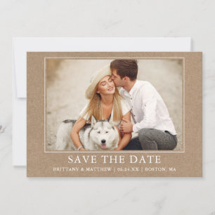 Save The Date Moderne minimaliste simple Kraft photo