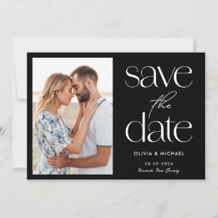 Save The Date Moderne minimaliste Simple Mariage photo chic