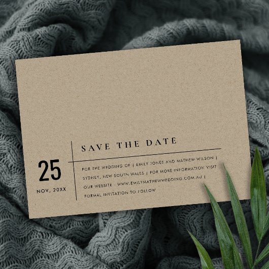 SAVE THE DATE MODERNE MODERNE MODERNE MARIAGE DE TYPOGRAPHIE DE 