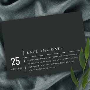 SAVE THE DATE MODERNE MODERNE NOIR ET BLANC MARIAGE DE TYPOGRAPH