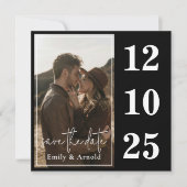 Save The Date Moderne Noir et Blanc | Chic (Devant)