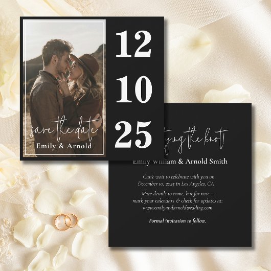 Save The Date Moderne Noir et Blanc | Chic